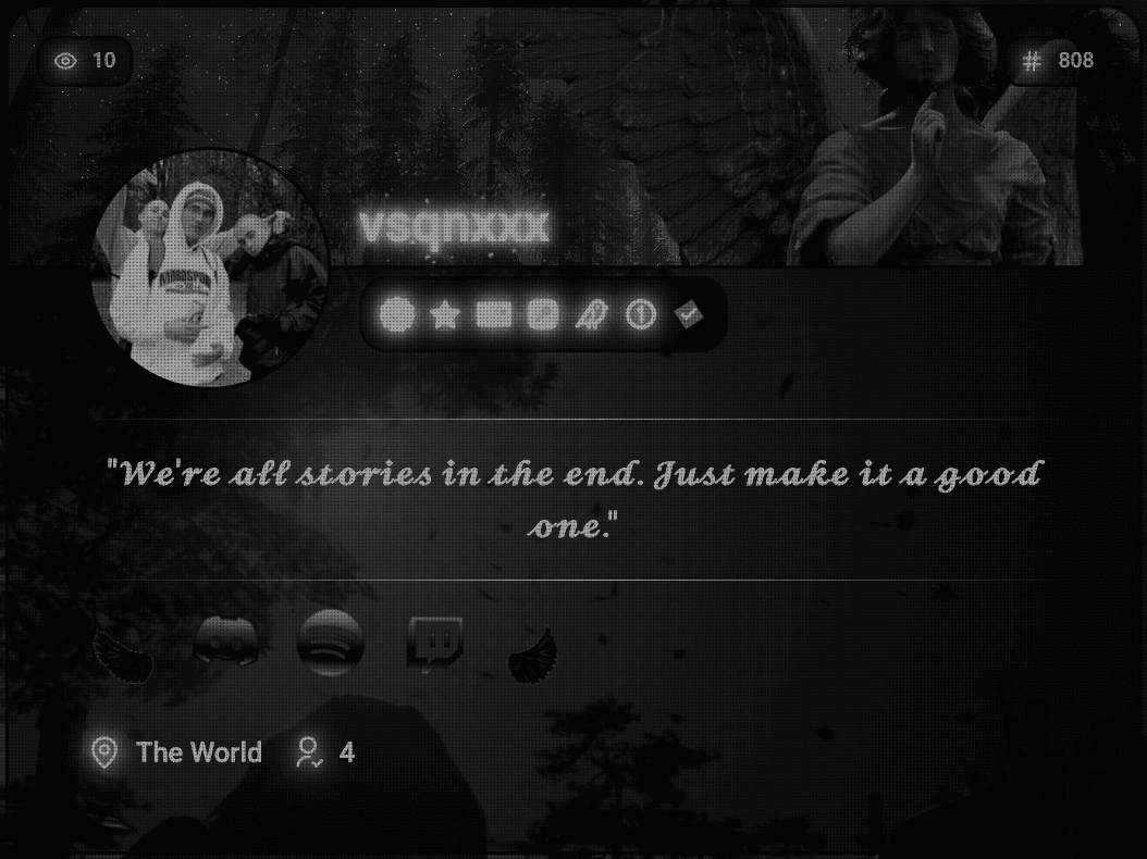 ¥'s profile card preview