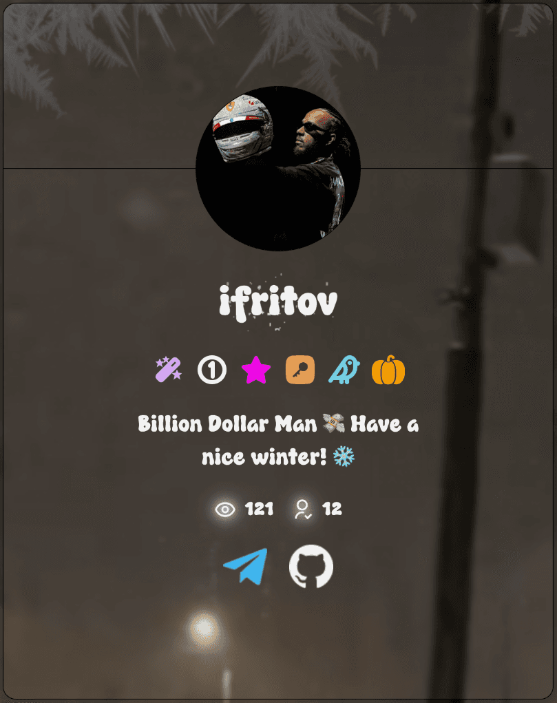 ifritov's profile card preview